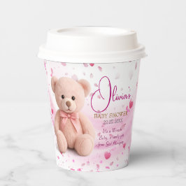 Pink Teddy Bear Baby Shower Paper Cup – Party Cups