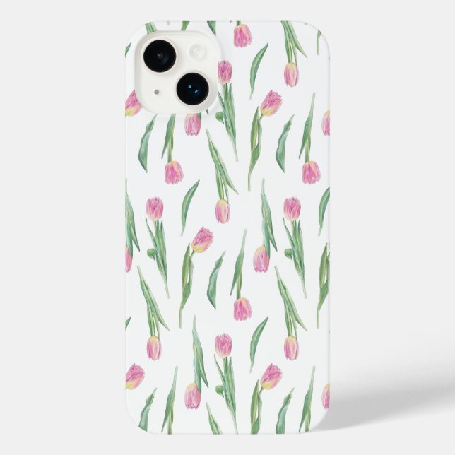 Pink Tulip Pattern – Soft Watercolor Floral  (Verso)