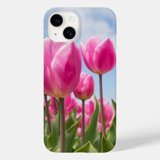 Pink Tulips iPhone Case – Floral Nature Aesthetic (Verso)