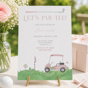 Pink, vamos fazer o convite de aniversário de Golf