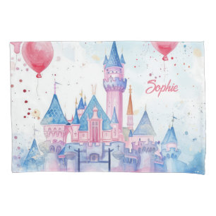 Pink Watercolor Princess Castle