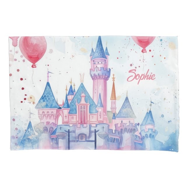 Pink Watercolor Princess Castle (Frente)