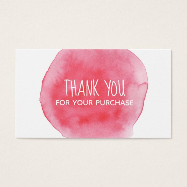 Pink Watercolor Splash Obrigado (Frente)