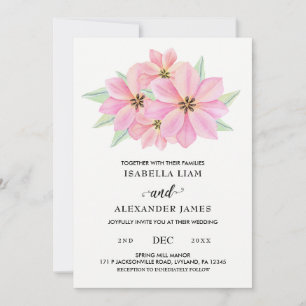 Pink Watercolor Tulips Convite De Casamento