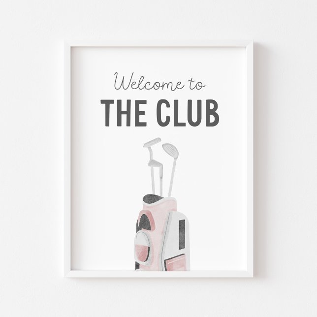 Pink Welcome to the Club Golf Nursery Poster (Criador carregado)