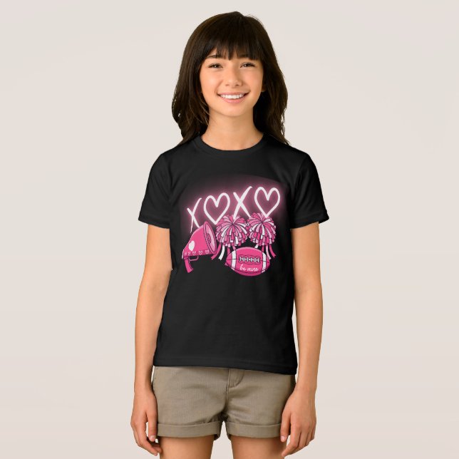 Pink & White Cheer Valentine's Day Shirt  (Frente Completa)