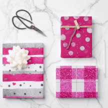 Pink White Glitter Heart Checkered 