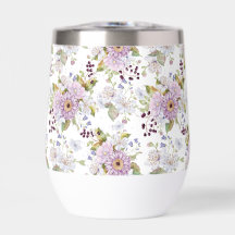 Pink White Purple Watercolor Wildflower