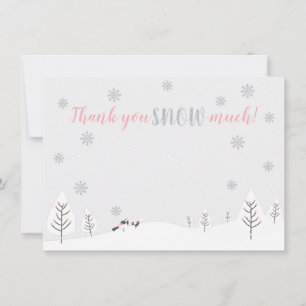 Pink Winter Wonderland - Cartão de agradecimento