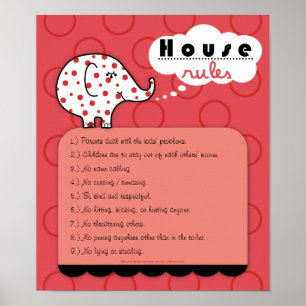 Pinkie Elephant House - Poster