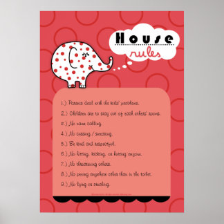 Pinkie Elephant House Regulamentação Grande Poster