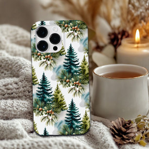 Pino de Aquarela Padrão Elegante Inverno