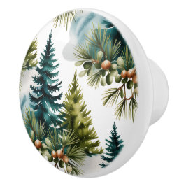 Pino de Aquarela Padrão Elegante Inverno