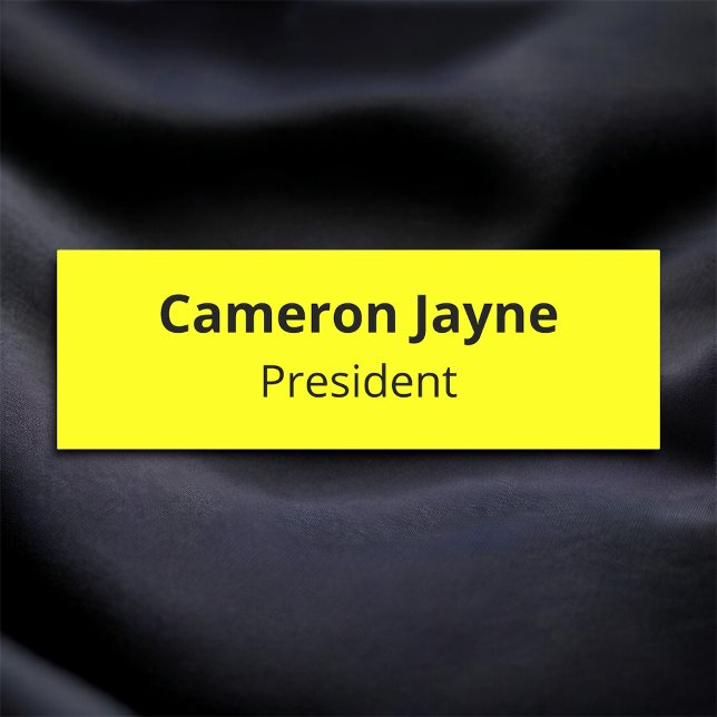 Pino do Nome de etiqueta Clássico Amarelo ou Magne (MISOOK Yellow Name Tag with Job Title)