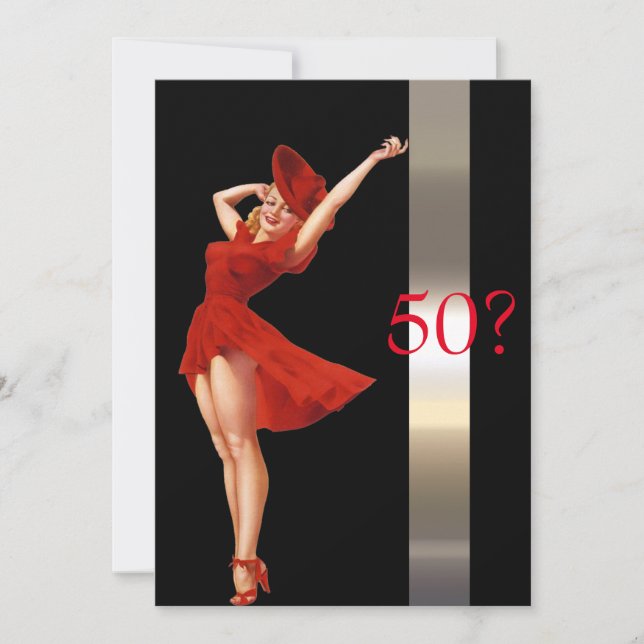 Pino Sexy, Lady em Vermelho, Convite de Aniversári (Frente)