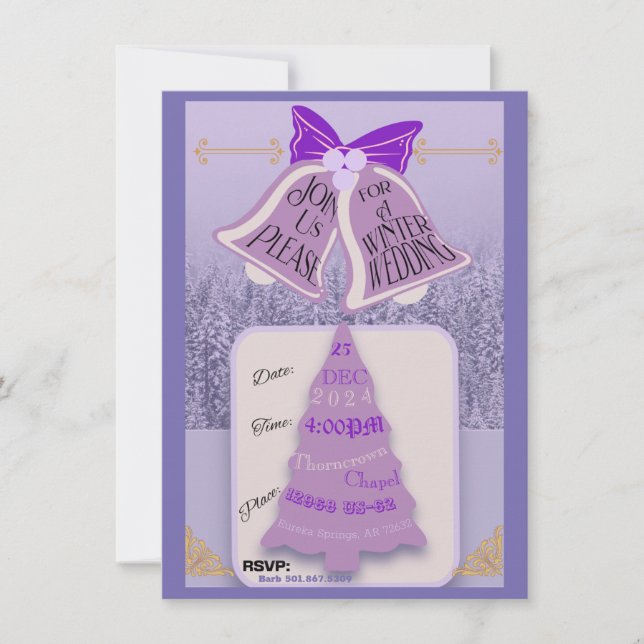 Pinos de inverno lavandas com sinos (Frente)