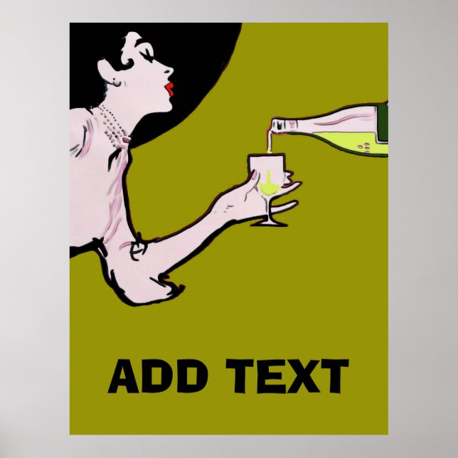 Pinot Wine Vintage Lady, adicione Posters (Frente)