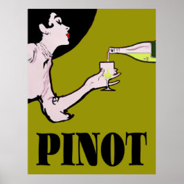 Pinot Wine Vintage Lady Posters
