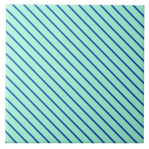 Pinstripes diagonais - aqua e marinho