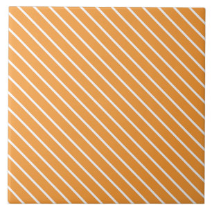 Pinstripes diagonais - laranja e branco