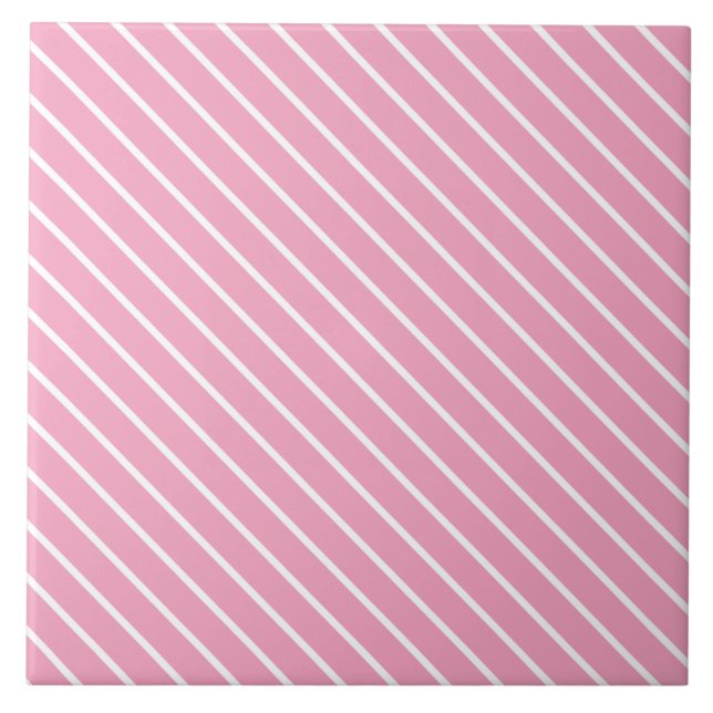 Pinstripes diagonais - rosa-shell e branco (Frente)