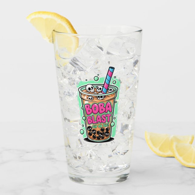 Pint Boba Blast – Beba ou Morra! Copo de Vidro (Gelo frontal)