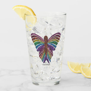 Pint Borboleta-Arco-Íris - Copo de Vidro (16oz)