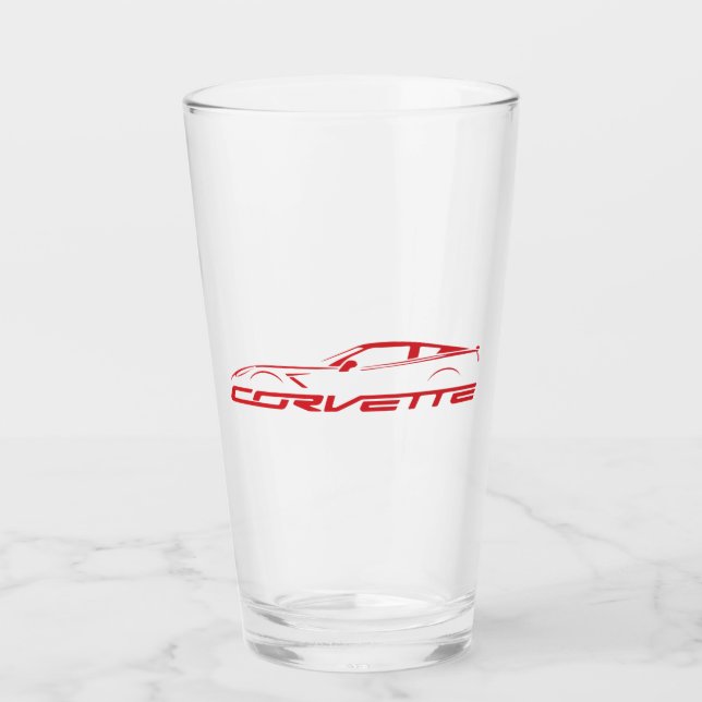 Pint C7 C8 C6 Ilustrado Copo de Vidro de Carro (Frente)