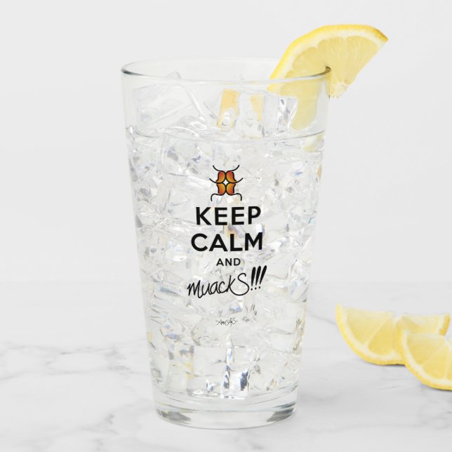 Pint Calma e muack! Copo de vidro (Gelo traseiro)