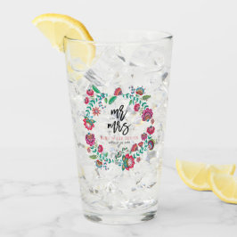 Pint Copo de Bebida de Casamento Floral Folclórico Rust