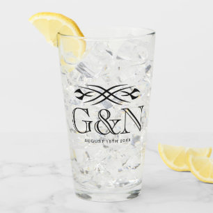 Pint Copo de bebida de casamento personalizado com desi