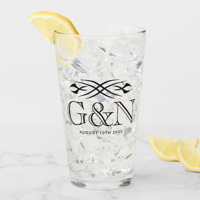 Pint Copo de bebida de casamento personalizado com desi (Gelo frontal)
