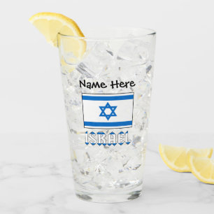 Pint Copo de Bebida Personalizado Israel e Bandeira de