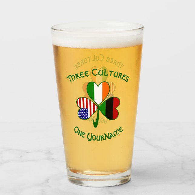 Pint Copo de Bebida Shamrock Personalizado da Diáspora  (Frente (Preenchido))