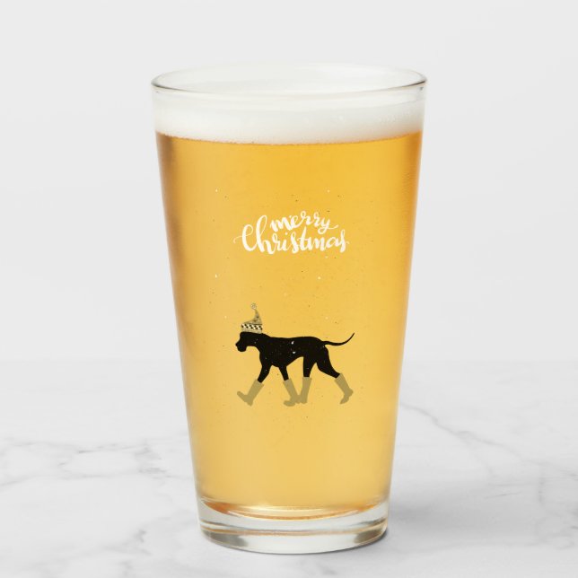 Pint Copo de cerveja de Natal Great Dane (Frente (Preenchido))