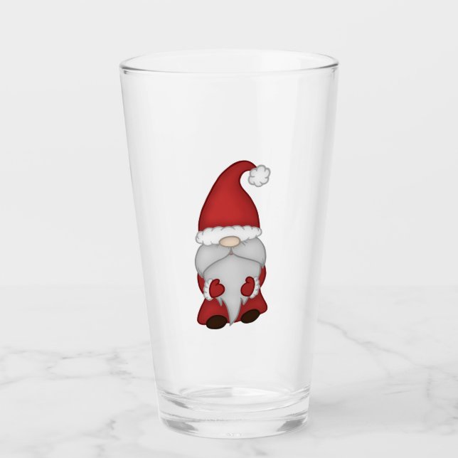 Pint Copo de Cerveja do Gnome de Natal (Frente)