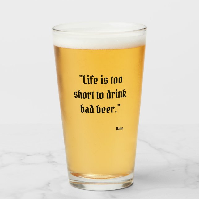 Pint Copo de Citação de Cerveja Engraçada (Frente (Preenchido))