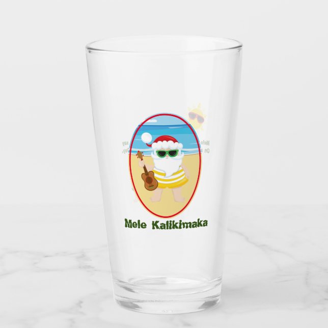 Pint Copo de Vidro Aloha Papai Noel (Frente)