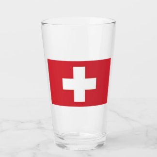 Pint Copo de Vidro Bandeira da Suíça 16 onças