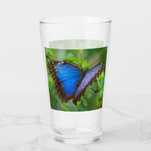 Pint Copo de Vidro Borboleta Azul