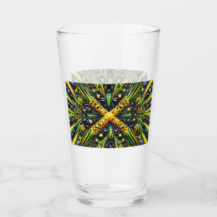 Pint Copo de vidro com cores jamaicanas