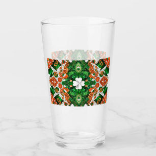 Pint Copo de vidro com folha de trevo irlandesa