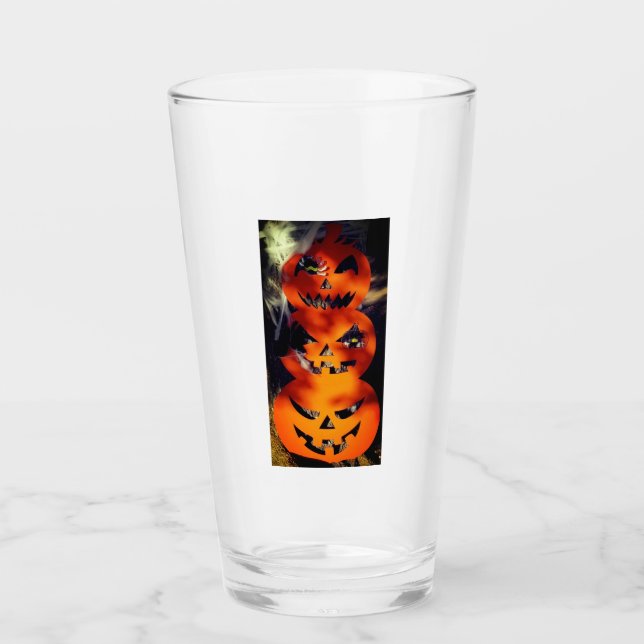Pint Copo de vidro da pilha Ghoulish Jack-O-Lantern (Frente)