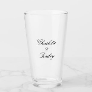 Pint Copo de Vidro de Casamento de Nome Personalizado