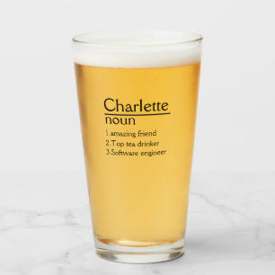 Pint Copo de vidro de Definição de Nome Personalizado