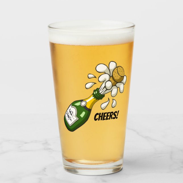 Pint Copo de Vidro Estoure a Rolha! (Frente (Preenchido))