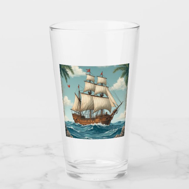 Pint copo de vidro explorador (Frente)