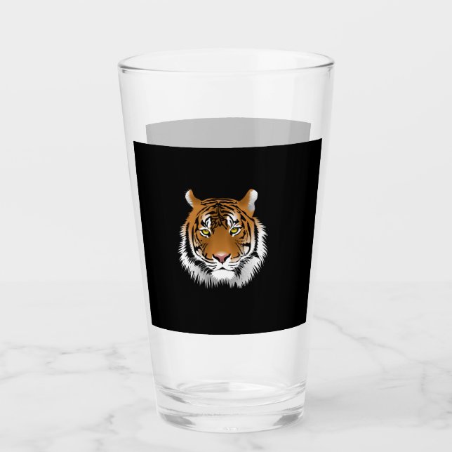Pint Copo de Vidro Face de Tigre (Frente)