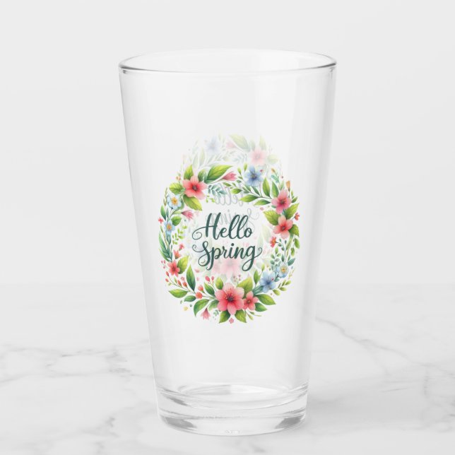 Pint Copo de Vidro-Floral Primavera Bebidas (Frente)