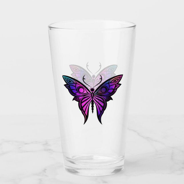 Pint Copo de Vidro (Glass Cup) Borboleta Mística (Frente)